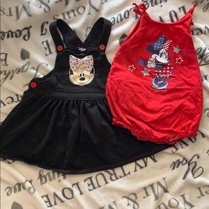 Mini Mouse Red Ruffle Romper, Overall Black Dress